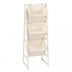 White and Silver Basket Tower