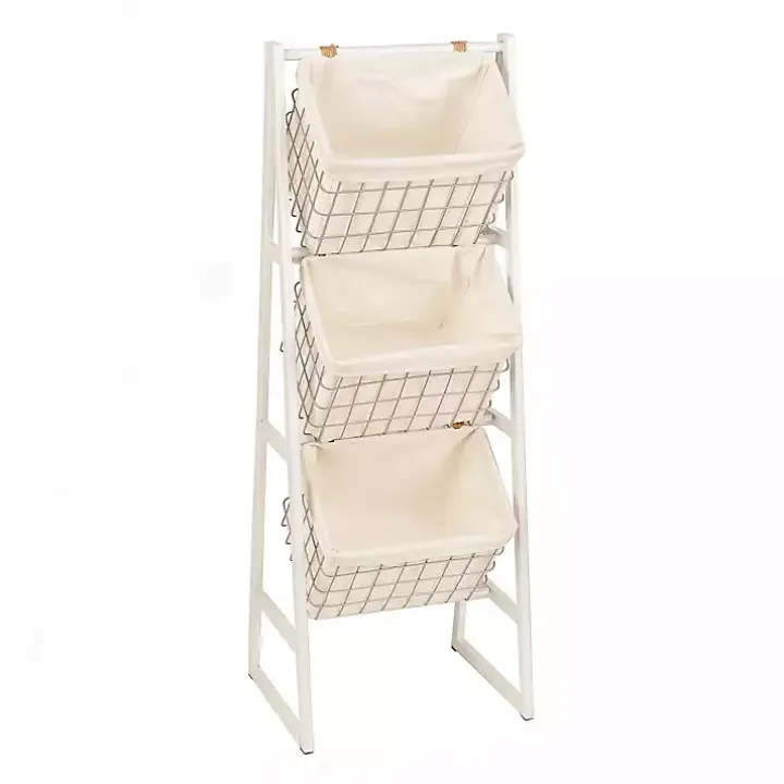 White and Silver Basket Tower