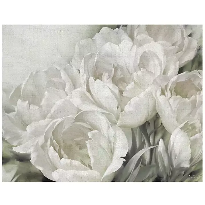 White Angelique Tulips Canvas Art Print, 40x30 in.