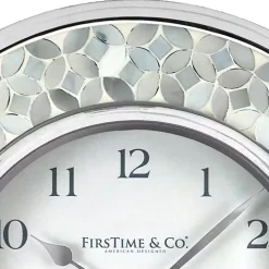 White Arabesque Mosaic Frame Wall Clock