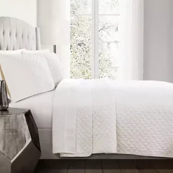 White Ava Diamond 3-pc. Oversized King Quilt Set