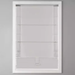 White Basketweave Cordless Roman Shade, 35 in.