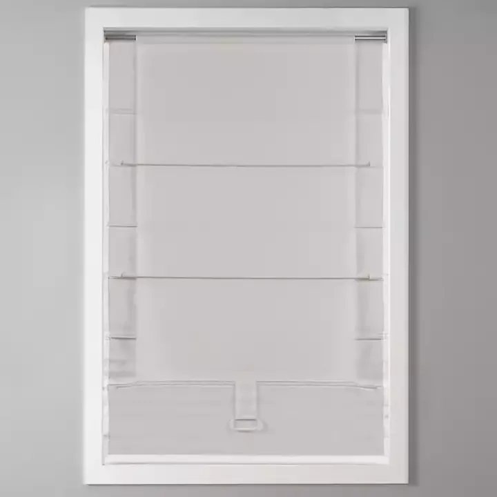 White Basketweave Cordless Roman Shade, 35 in.