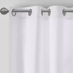 White Basketweave Curtain Panel Set, 84 in