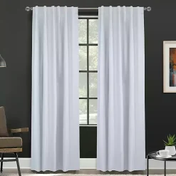 White Baxter Blackout Curtain Panel, 84 in.