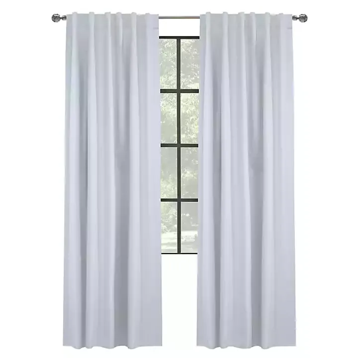 White Baxter Blackout Curtain Panel, 95 in.