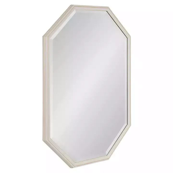 White Beveled Octagon Wall Mirror