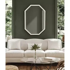 White Beveled Octagon Wall Mirror