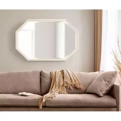 White Beveled Octagon Wall Mirror