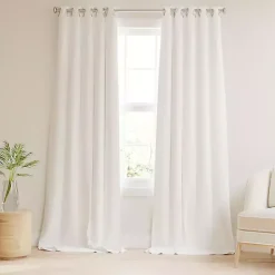 White Blackout Curtains, 84 in.