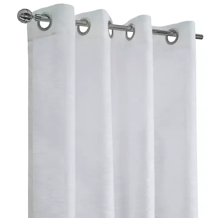 White Boucle Sheer Single Curtain Panel, 84 in.