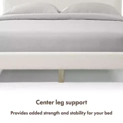 White Boucle Upholstered Sara Queen Bed