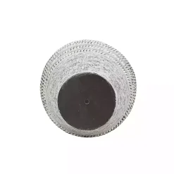 White Braided Stripe Metal Vase