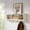 White Brenna Storage Shelf with Hooks