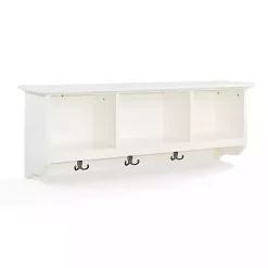 White Brenna Storage Shelf with Hooks