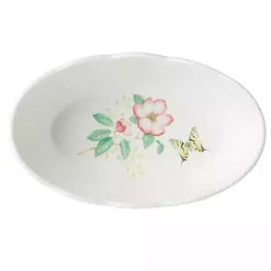 White Butterfly Meadow Porcelain Bread Basket