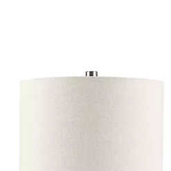 White Ceramic and Wood Cone Table Lamp