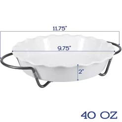 White Ceramic Baker and Pie Dish Set with Racks