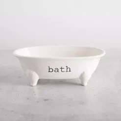 White Ceramic Bathtub Dish