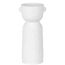 White Ceramic Form Luna Vase