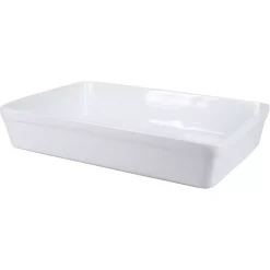 White Ceramic Rectangular Baker