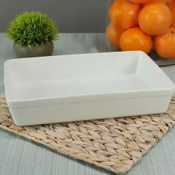 White Ceramic Rectangular Baker