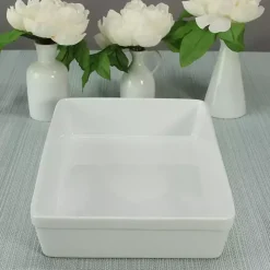 White Ceramic Rectangular Baker