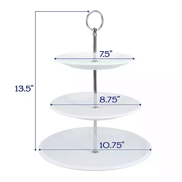 White Ceramic 3-Tier Serving Stand