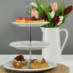 White Ceramic 3-Tier Serving Stand