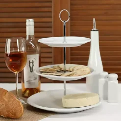 White Ceramic 3-Tier Serving Stand