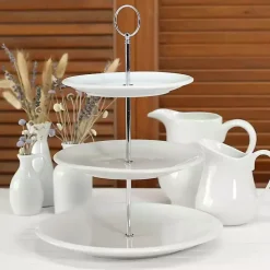 White Ceramic 3-Tier Serving Stand