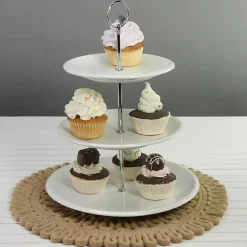 White Ceramic 3-Tier Serving Stand