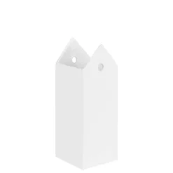 White Ceramic Village House Vase, 6 in.