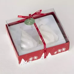 White Christmas Tree Kitira Candles, Set of 2