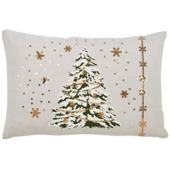 White Christmas Tree LED Accent Pillow