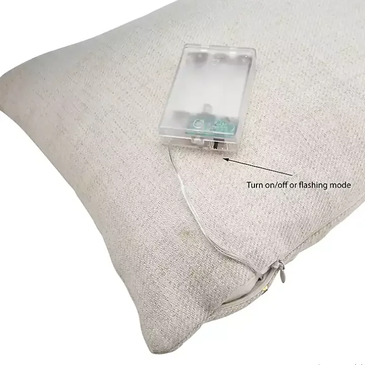 White Christmas Tree LED Accent Pillow