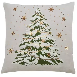 White Christmas Tree LED Square Pillow