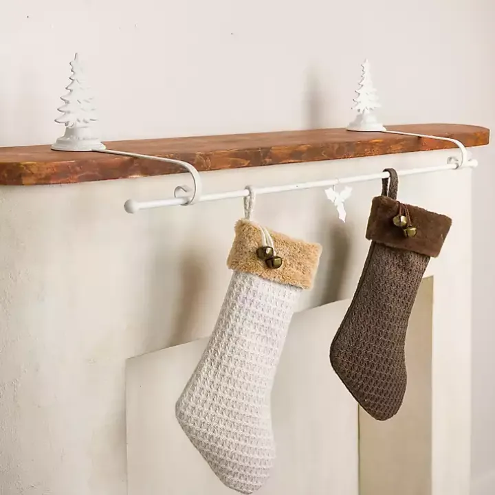 White Christmas Tree Rod Stocking Holder