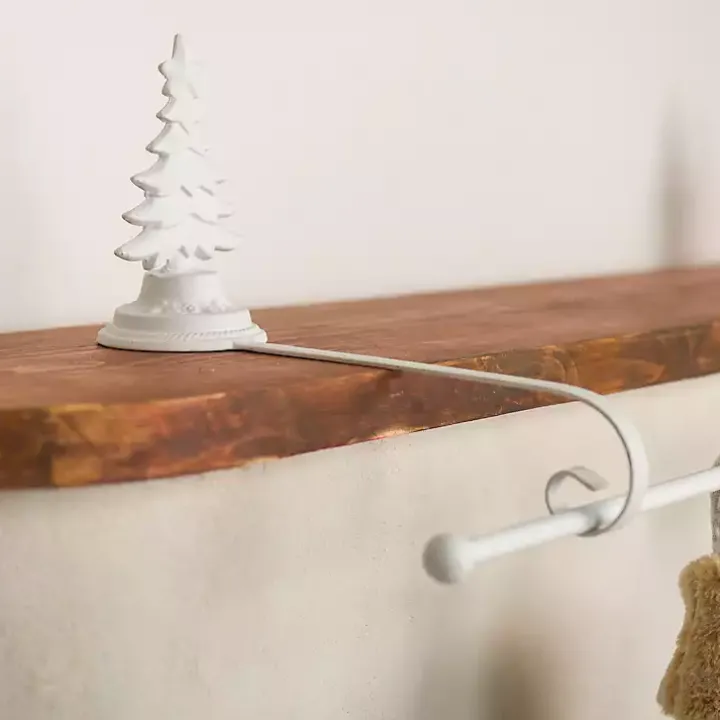 White Christmas Tree Rod Stocking Holder