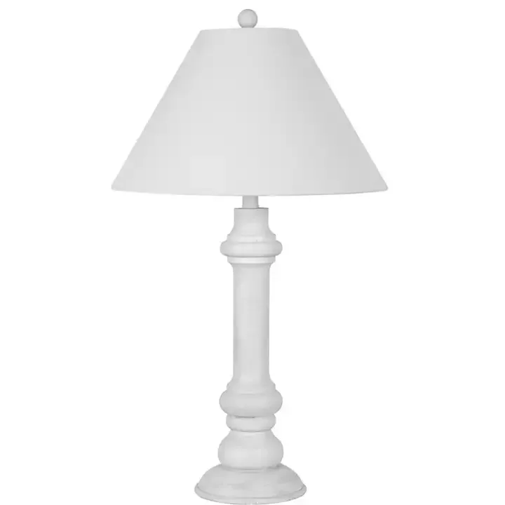 White Coastal Ariel Table Lamps, Set of 2
