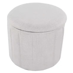 White Collapsible Storage Ottoman