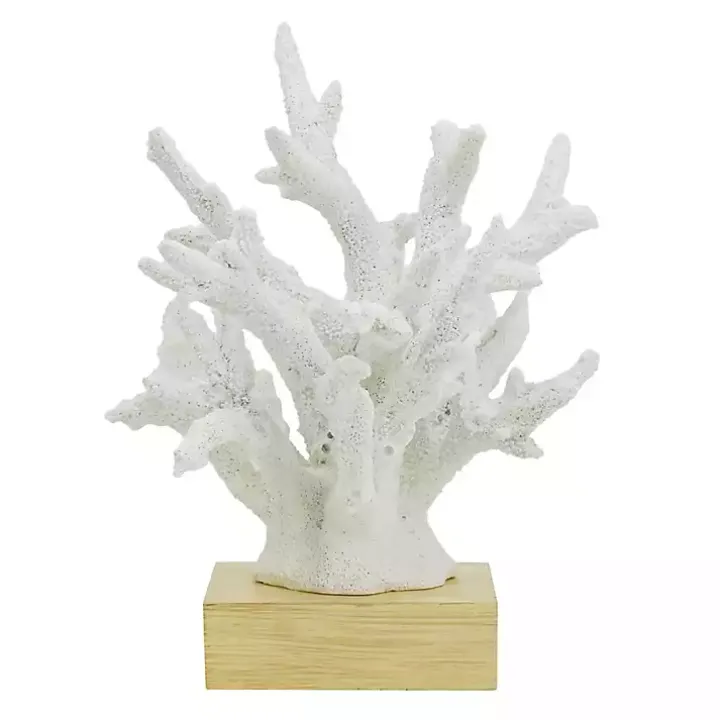 White Coral Statue on Base, 12 in.