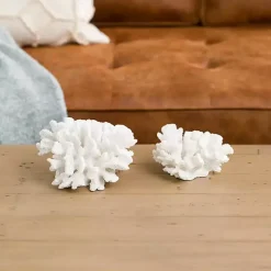 White Coral Statues, Set of 2