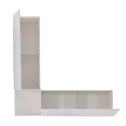 White Corner Bench with Black Cushions