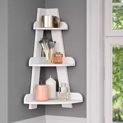 White Corner Ladder Shelf