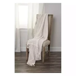 White Cotton Tassel Throw