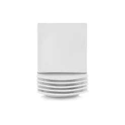 White Coupe Square Appetizer Plates, Set of 6