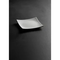 White Coupe Square Appetizer Plates, Set of 6