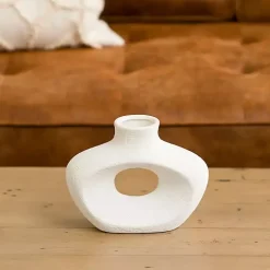 White Cut-Out Ceramic Vase