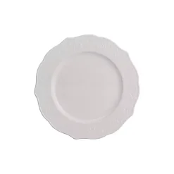 White Dahlia Embossed Side Plates, Set of 6